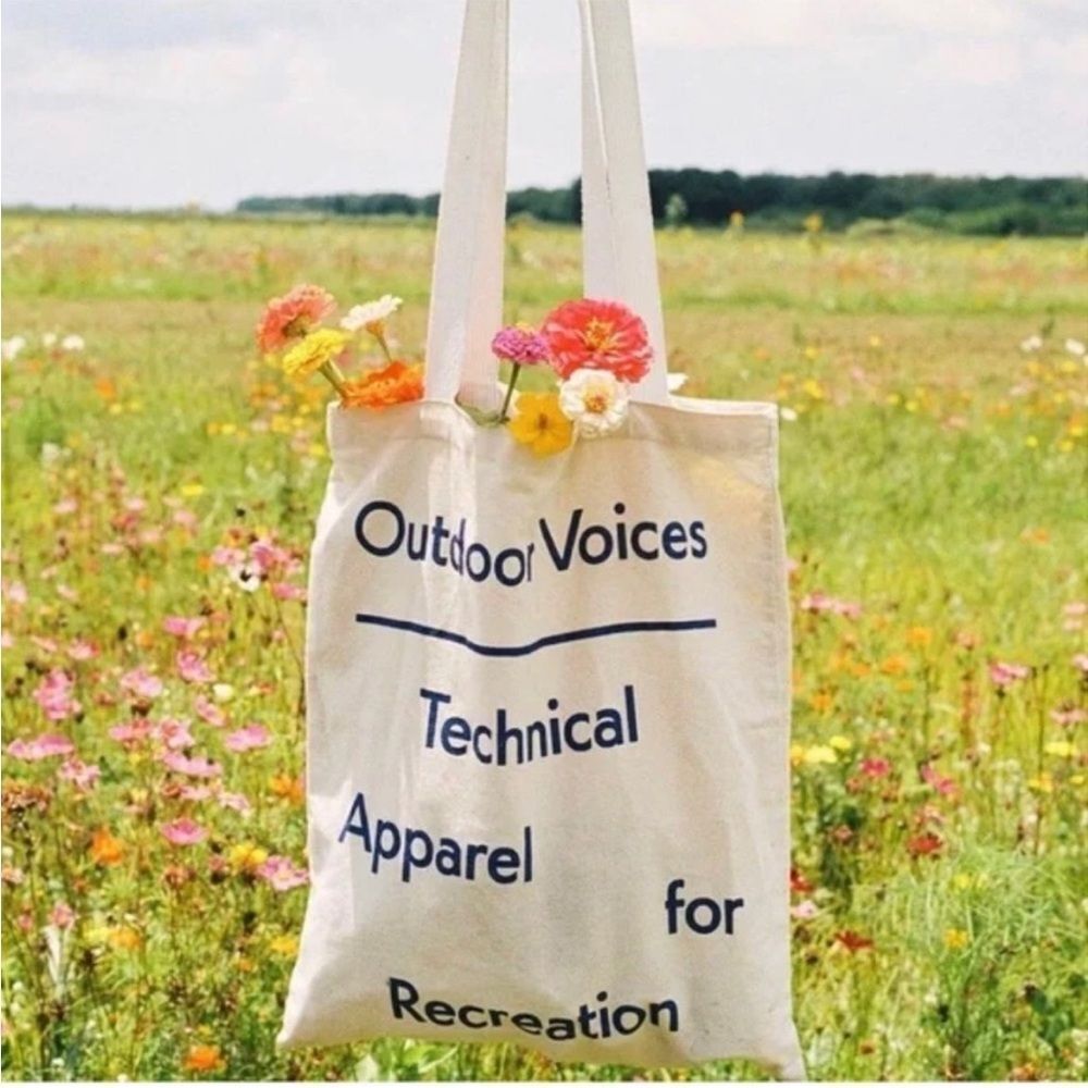 Outdoor Voices Canvas Tote Bag Book Bag Technical Apparel for Recreation Carry - Picture 1 of 6